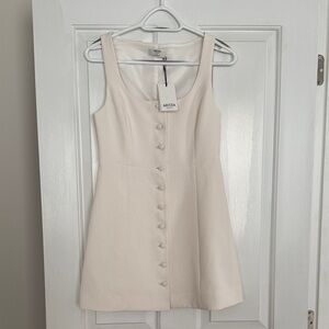 Aritzia Eave Ivory Button-Front Sleeveless Mini Dress